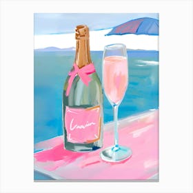 Champagne Illustration Canvas Print