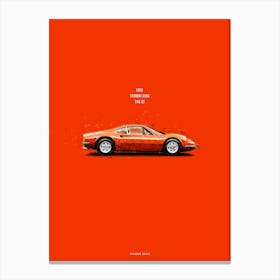 Cars in Colors, Ferrari 246 Dino Canvas Print