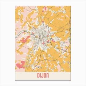 Dijon Map Poster Canvas Print