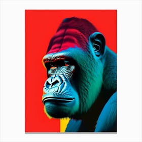 Gorilla With Thinking Face Gorillas Primary Colours 2 Canvas Print