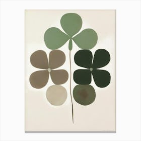 Four Leaf Clover Symbol Abstract Painting Canvas Print