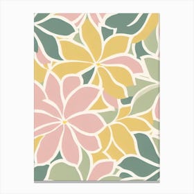 Morning Glory Pastel Floral 3 Flower Canvas Print