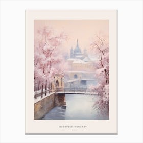 Dreamy Winter Painting Poster Budapest Hungary 3 Canvas Print