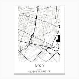 Bron,France Minimalist Map Canvas Print