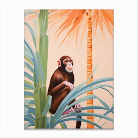 Capuchin Monkey 1 Tropical Animal Portrait Canvas Print