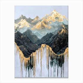 Caucasus Golden Peaks - Mystic Abstraction Canvas Print