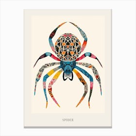 Colourful Insect Illustration Spider 8 Poster Canvas Print