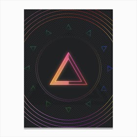 Neon Geometric Glyph in Pink and Yellow Circle Array on Black n.0320 Canvas Print