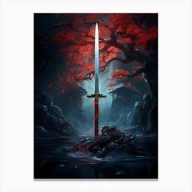 Sword In The Water 3 Canvas Print