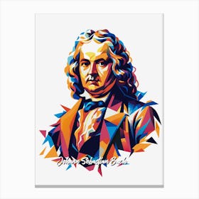 Johann Sebastian Bach 01 Portrait WPAP Pop Art Canvas Print