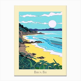 Poster Of Minimal Design Style Of Byron Bay, Australia 5 Canvas Print