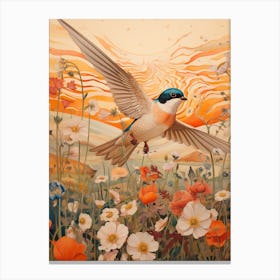 Barn Swallow 2 Detailed Bird Painting Canvas Print
