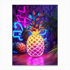 Neon Pineapple Canvas Print