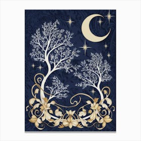 Moon And Trees 1 Canvas Print