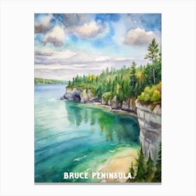 Bruce Peninsula National Park Watercolor Painting Canvas Print