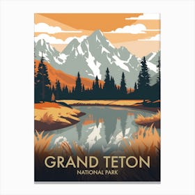 Teton National Park Vintage Travel Poster 2 Canvas Print