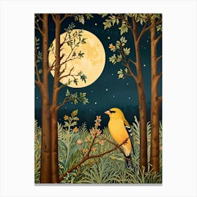 William Morris Goldfinch At Night Canvas Print