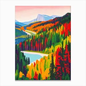 Yosemite National Park United States Of America Abstract Colourful Canvas Print