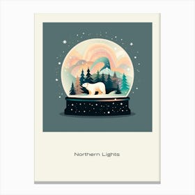 Northern Lights In A Snowglobe Poster Canvas Print