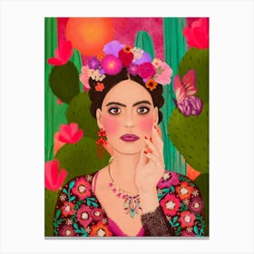 The Colorful Frida Canvas Print