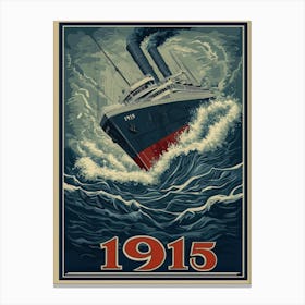 Aihrgdesign A Vintage Historical Poster Of The Rms Lusitania 1 Canvas Print