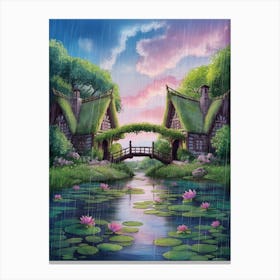 Water Lily Bridge Canvas Print