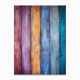 Colorful Painted Wooden Planks Canvas Print