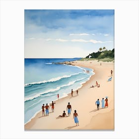People On The Beach Painting (40) Canvas Print