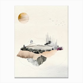 Landscape With Birds Canvas Print