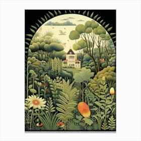 Longue Vue House And Gardens Usa Henri Rousseau Style 3 Canvas Print