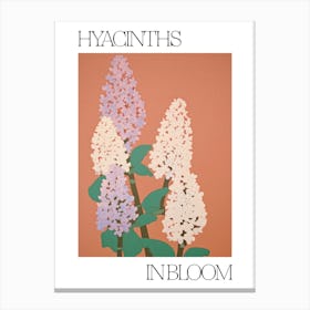 Hyacinths In Bloom Flowers Bold Illustration 3 Canvas Print