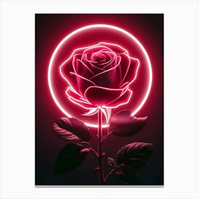Neon Rose Canvas Print