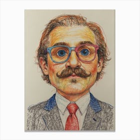 Portrait Of A Man With Glasses Canvas Print