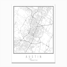 Austin Texas Street Map Canvas Print