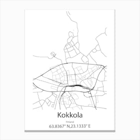 Kokkola,Finland Minimalist Map Canvas Print