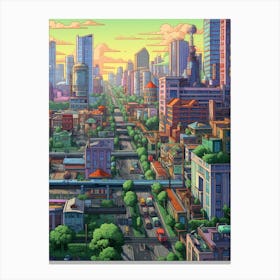 Cityscape Pixel Art 3 Canvas Print