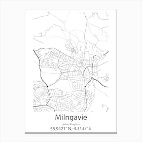 Milngavie,United Kingdom Minimalist Map Leinwandbild