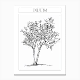 Plum Tree Minimalistic Drawing 1 Poster Canvas Print