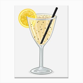 Cocktail With Lemon Canvas Print