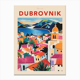 Dubrovnik Croatia 2 Fauvist Travel Poster Canvas Print