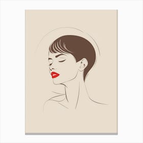 Woman With Red Lips 2 Canvas Print