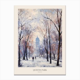 Winter City Park Poster Queens Park Toronto Canada 1 Canvas Print