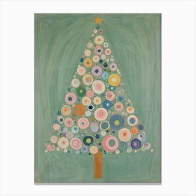 Pastel Abstract Christmas Tree Canvas Print