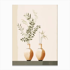 Two Vases With Plants Canvas Print