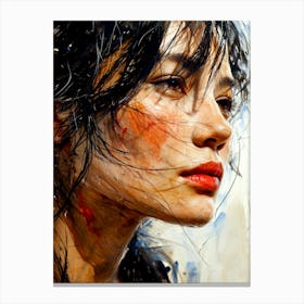 Portrait woman face painting Canvas Print