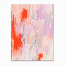 Red and Lilac. Abstract Acrylic Painting Canvas Print