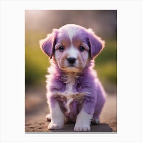 Purple Puppy 1 Canvas Print
