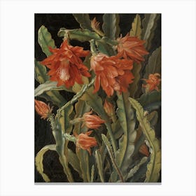 Vintage Christmas Flowers Canvas Print