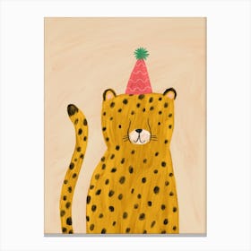 Cheetah In A Party Hat Canvas Print
