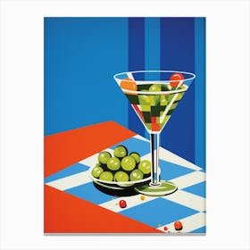 Geometric Olive Martini Canvas Print